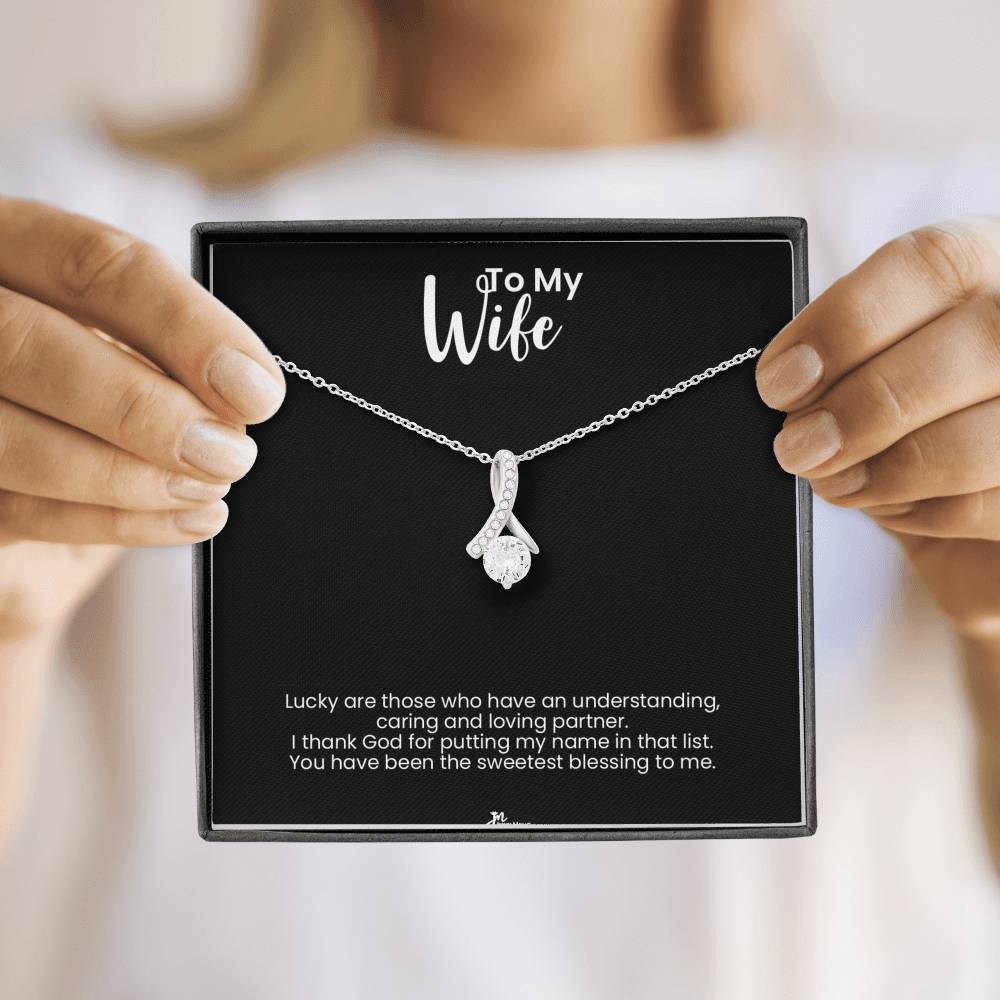 To My Wife Alluring Beauty Necklace - Sweetest Blessing