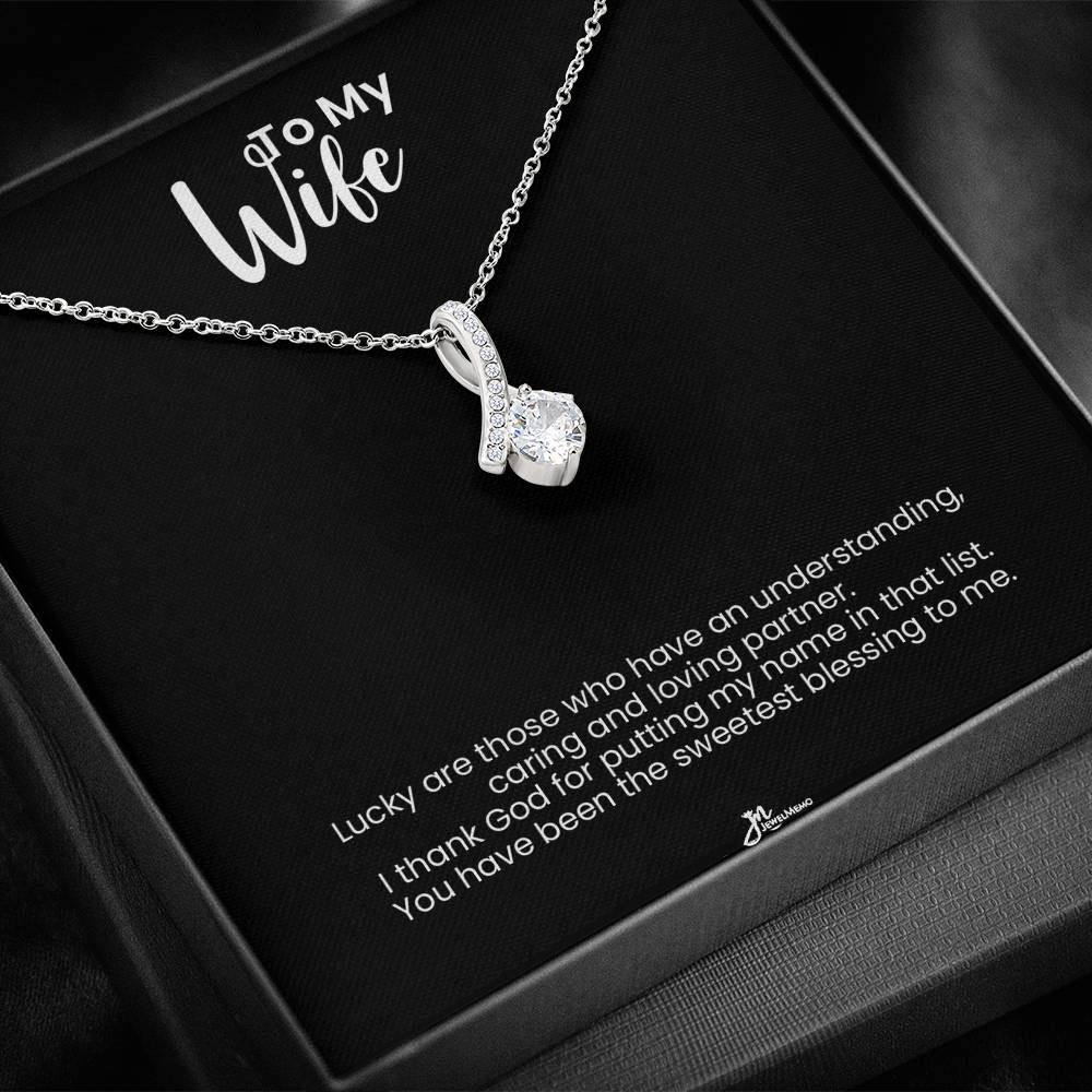 To My Wife Alluring Beauty Necklace - Sweetest Blessing