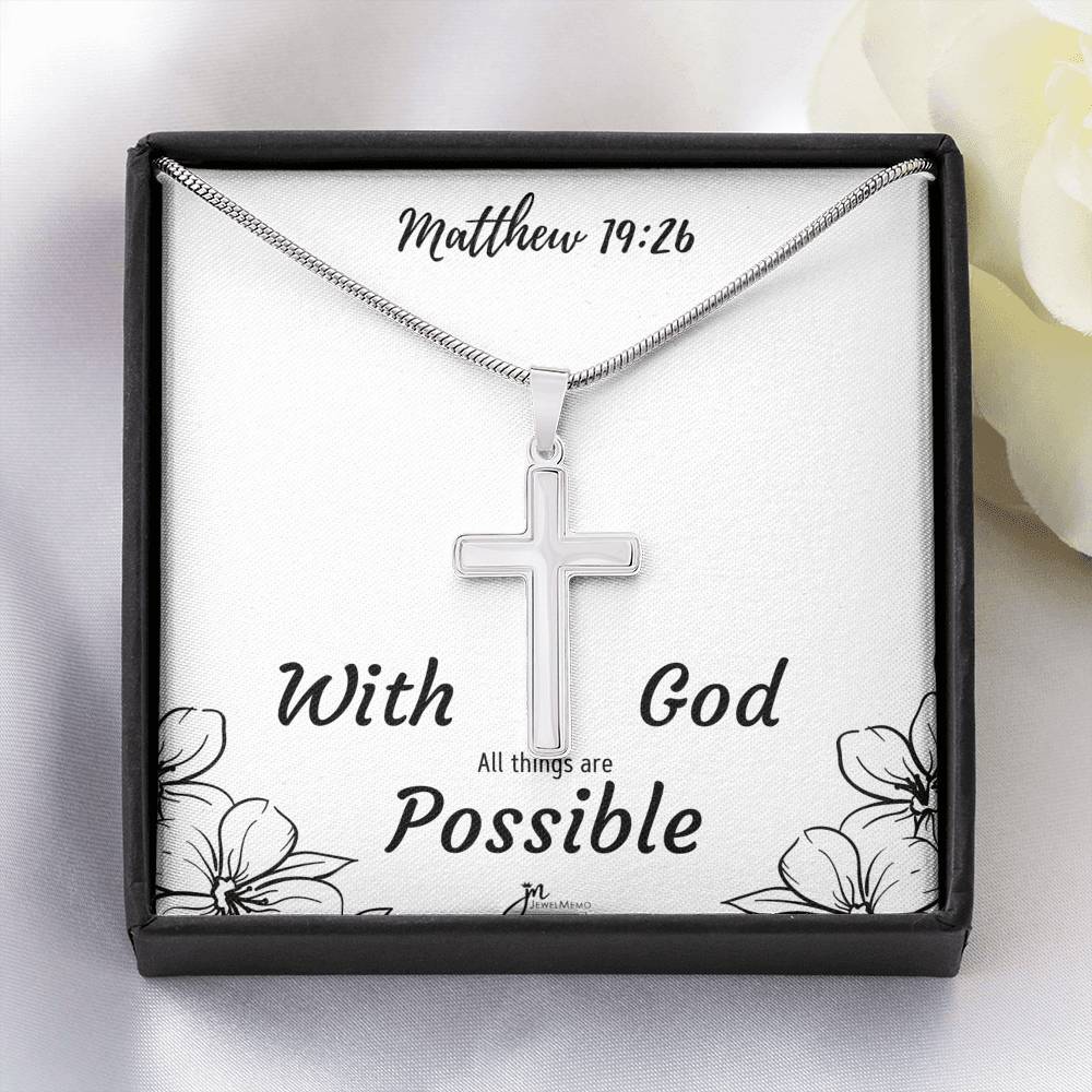 Cross Necklace - With God All Things Are Possible