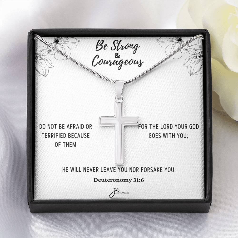 Cross Necklace - Be Strong And Courageous