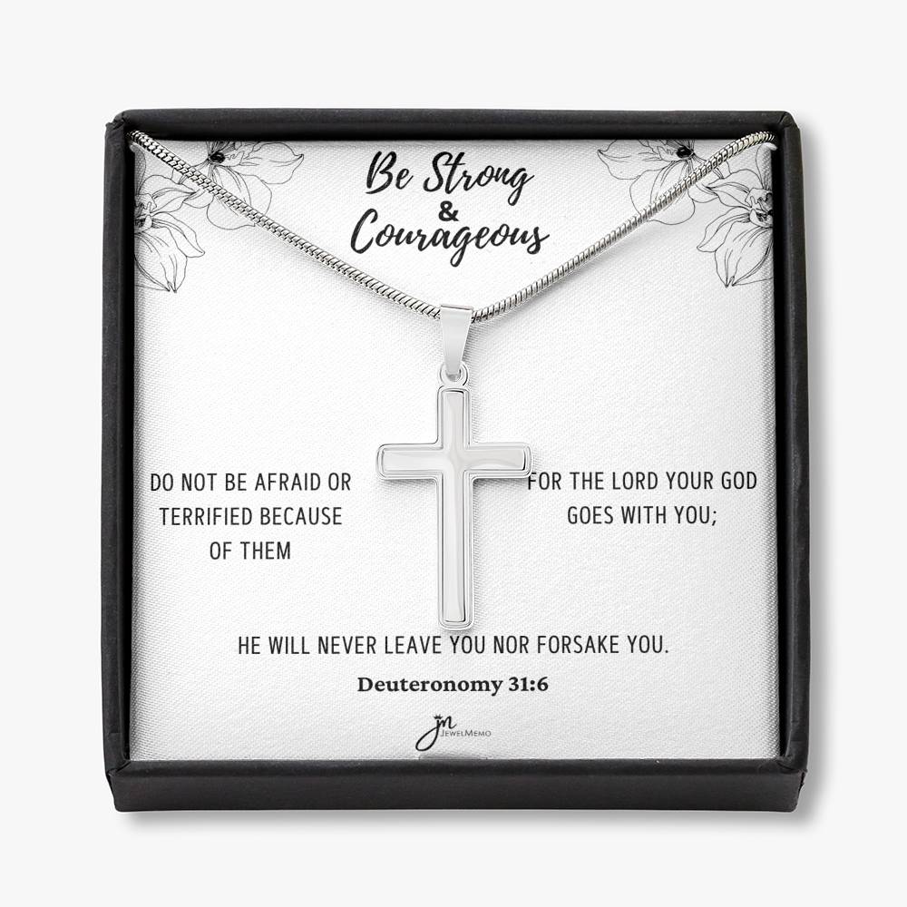 Cross Necklace - Be Strong And Courageous