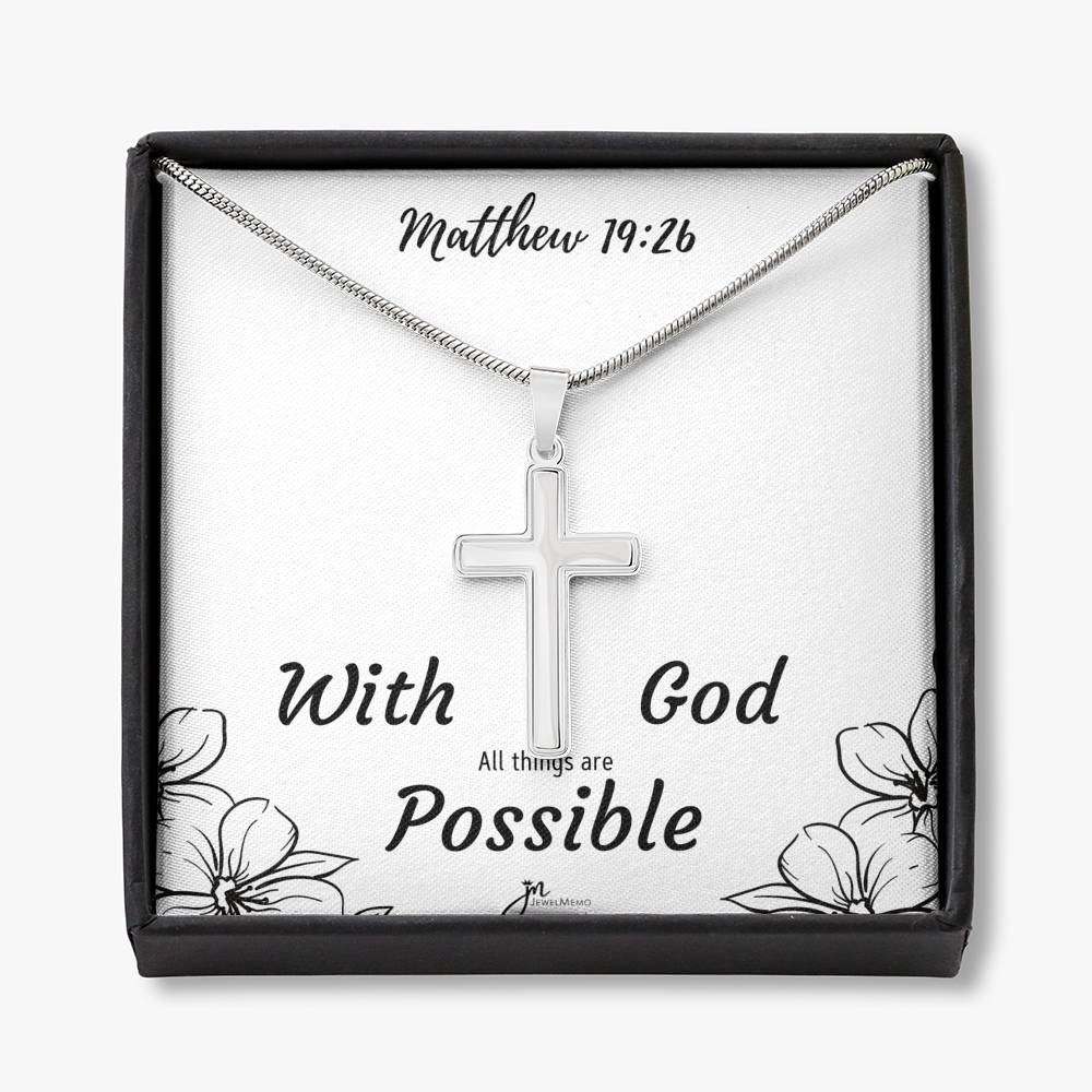 Cross Necklace - With God All Things Are Possible