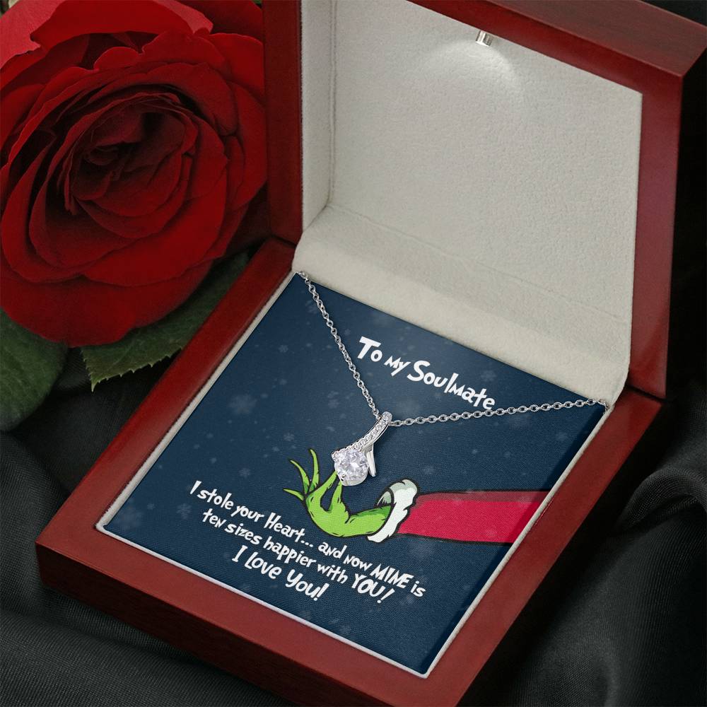 To My Soulmate - Alluring Beauty Grinch Christmas Necklace