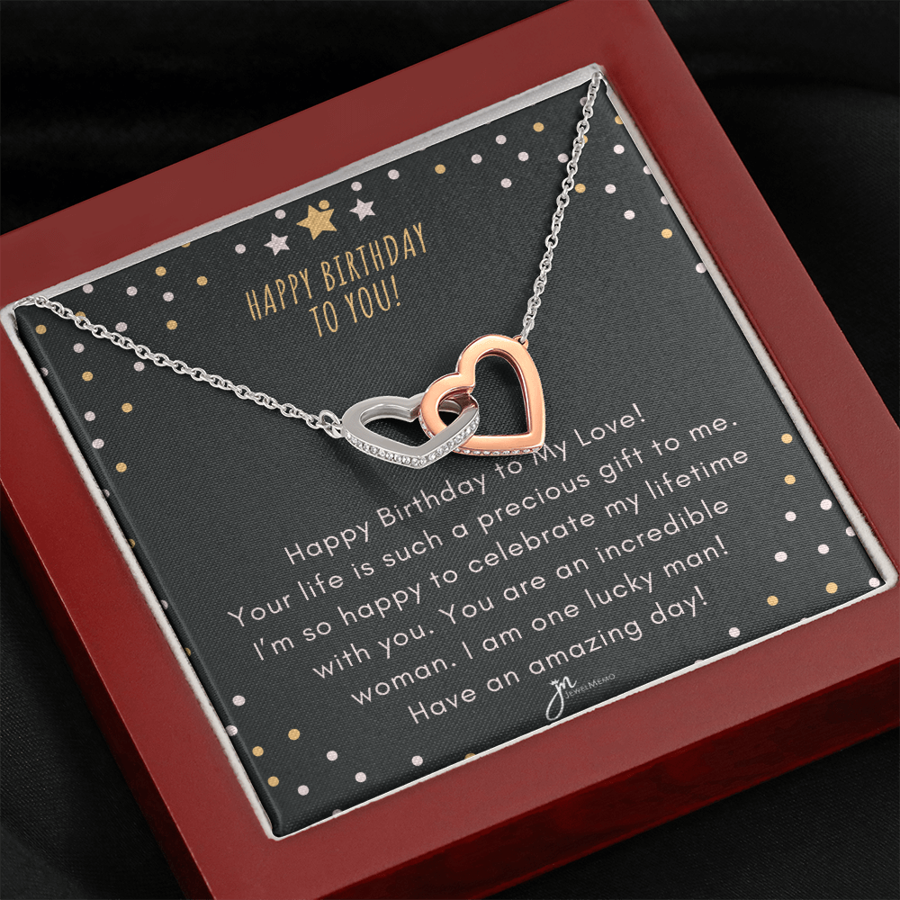 Interlocking Hearts Birthday Necklace - You Are An Incredible Woman
