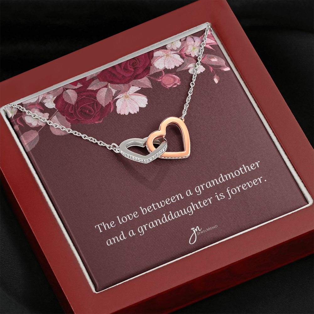 Love Is Forever Grandmother Interlocking Hearts Necklace