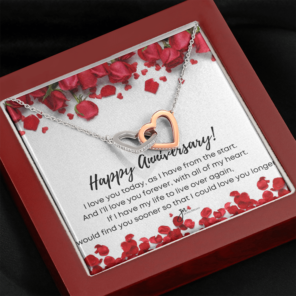 Interlocking Hearts Anniversary Necklace - I'll Love You Forever