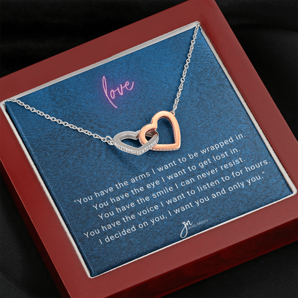 I Decided On You Interlocking Hearts Necklace