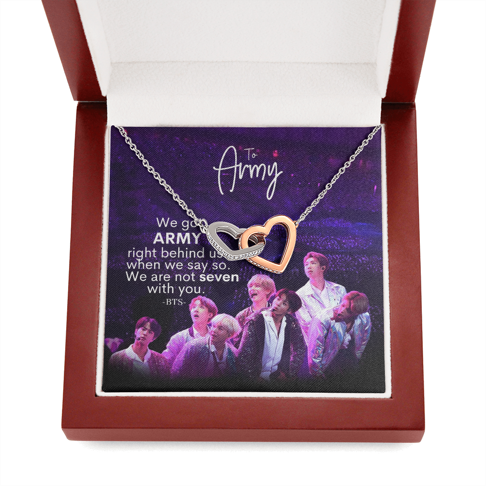 Got Army Right Behind Us Interlocking Hearts Necklace