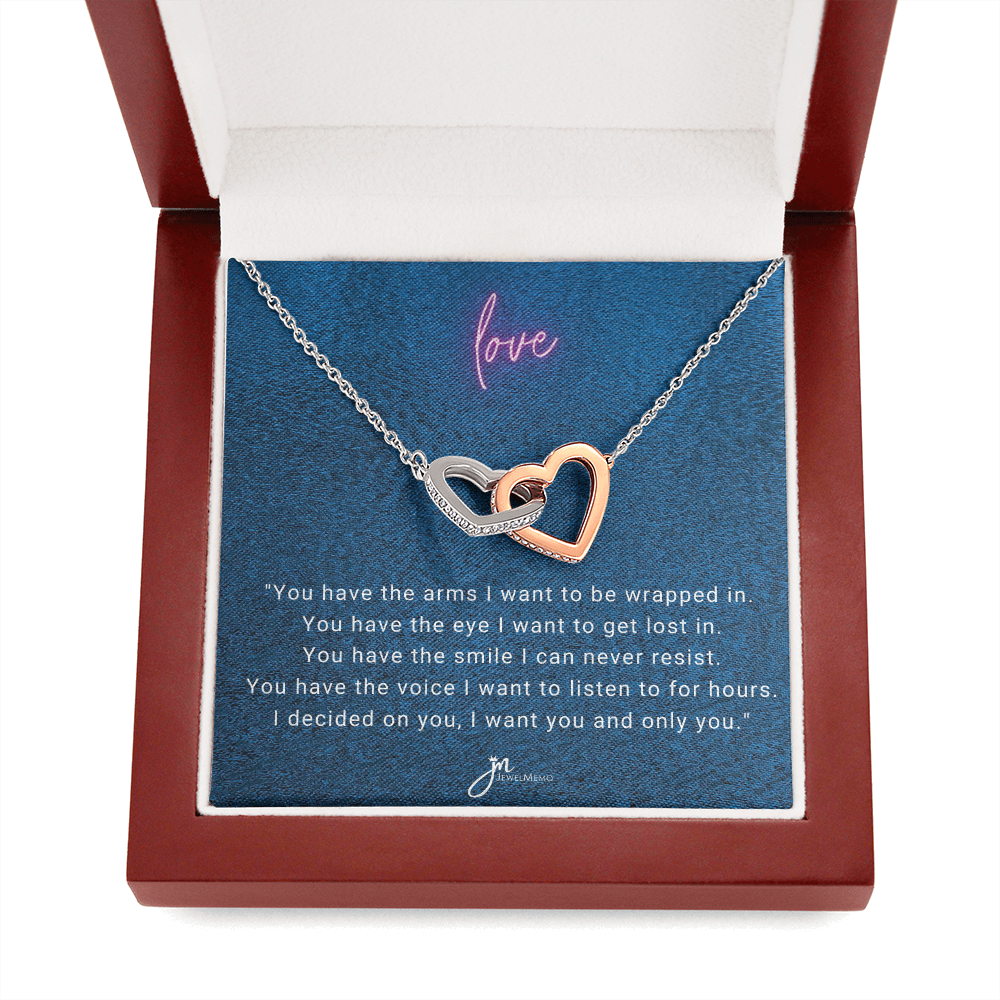 I Decided On You Interlocking Hearts Necklace