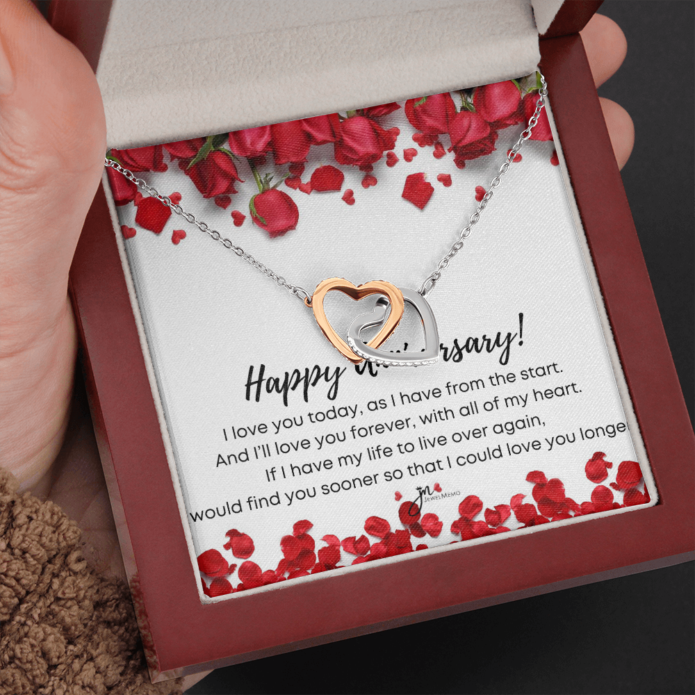 Interlocking Hearts Anniversary Necklace - I'll Love You Forever