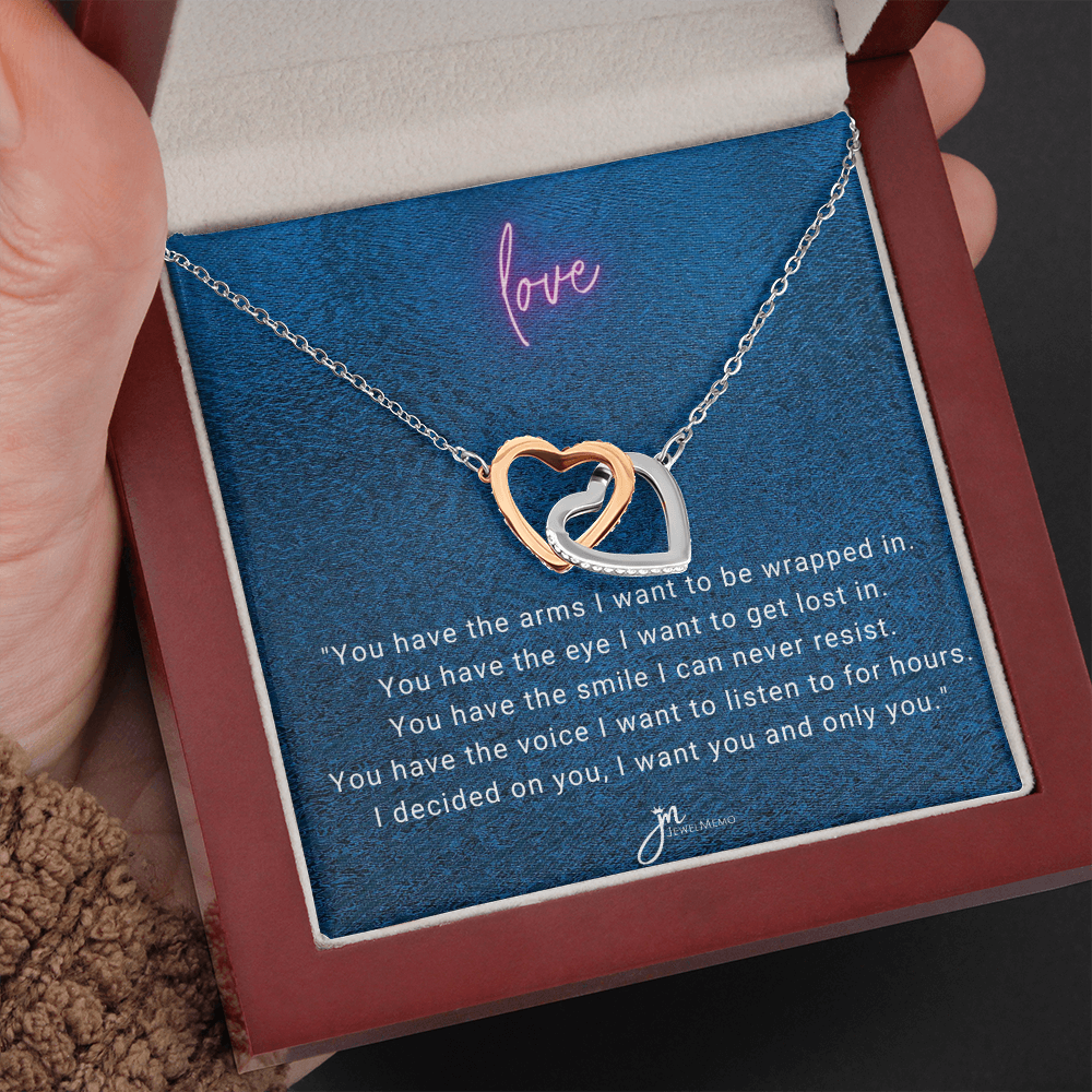 I Decided On You Interlocking Hearts Necklace