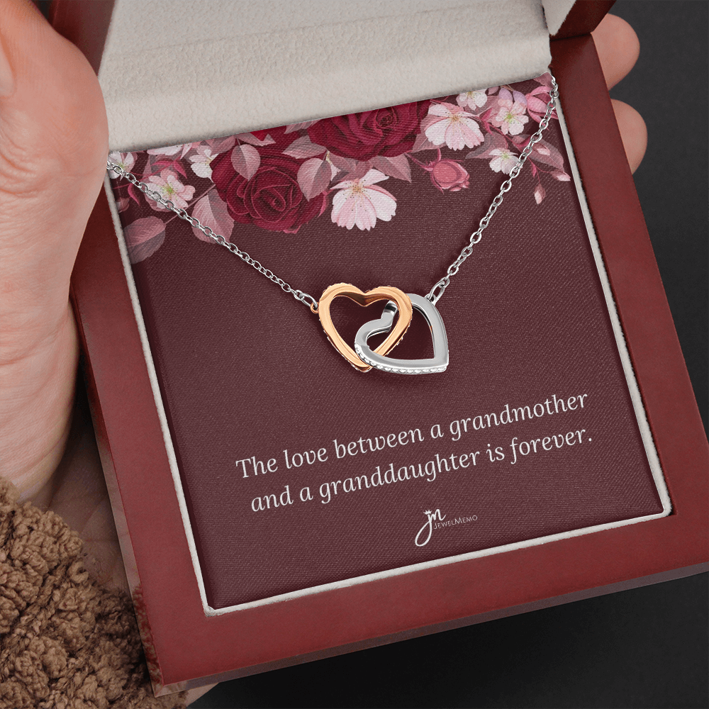Love Is Forever Grandmother Interlocking Hearts Necklace