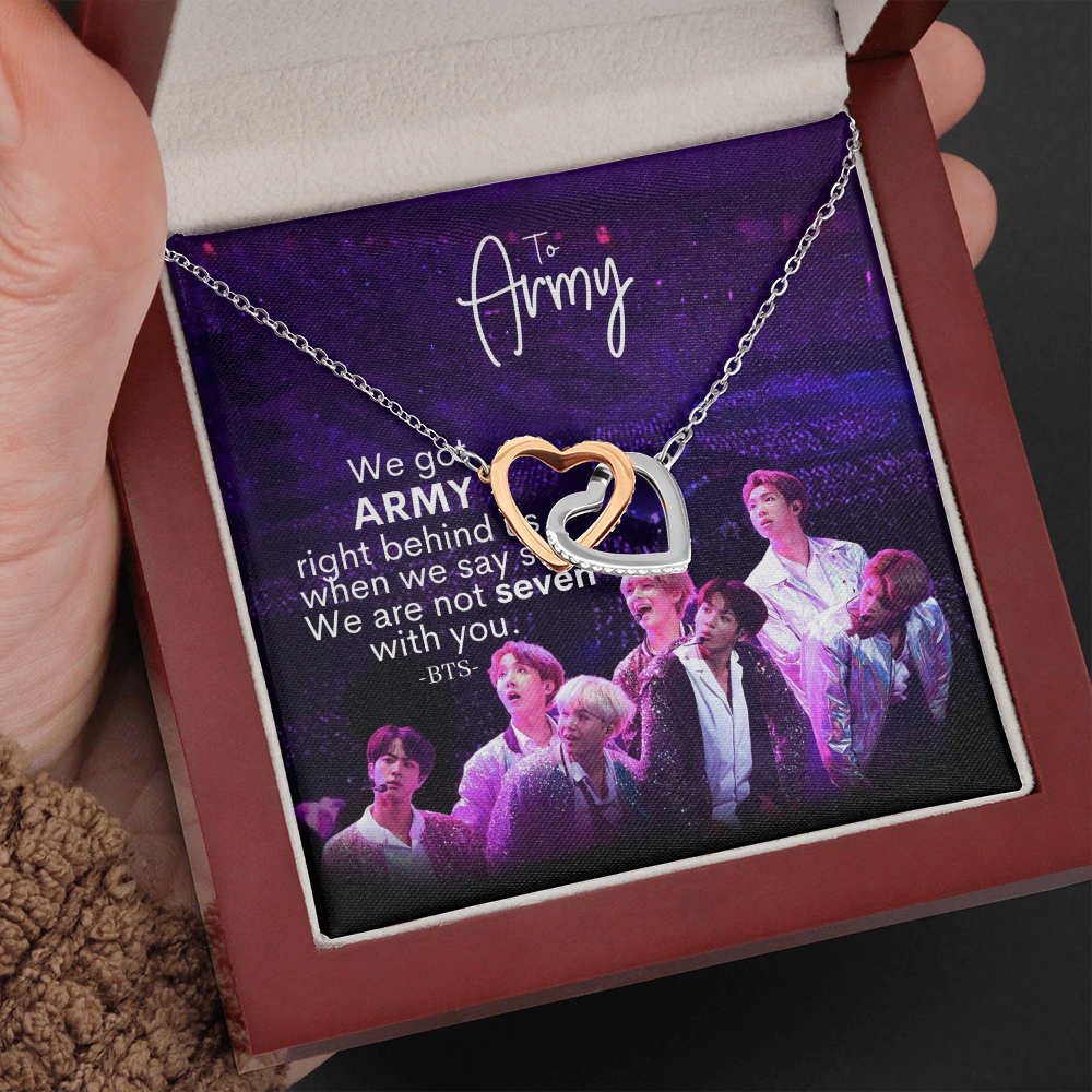 Got Army Right Behind Us Interlocking Hearts Necklace