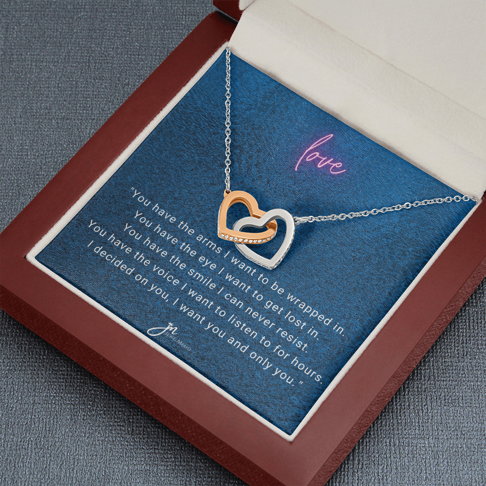 I Decided On You Interlocking Hearts Necklace