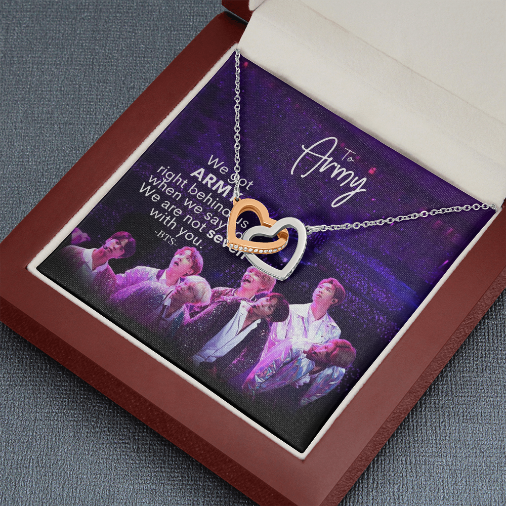 Got Army Right Behind Us Interlocking Hearts Necklace