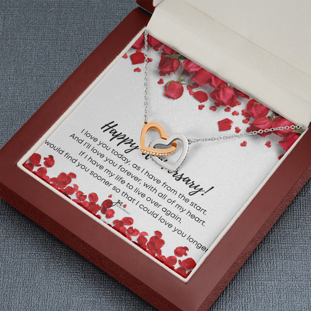 Interlocking Hearts Anniversary Necklace - I'll Love You Forever