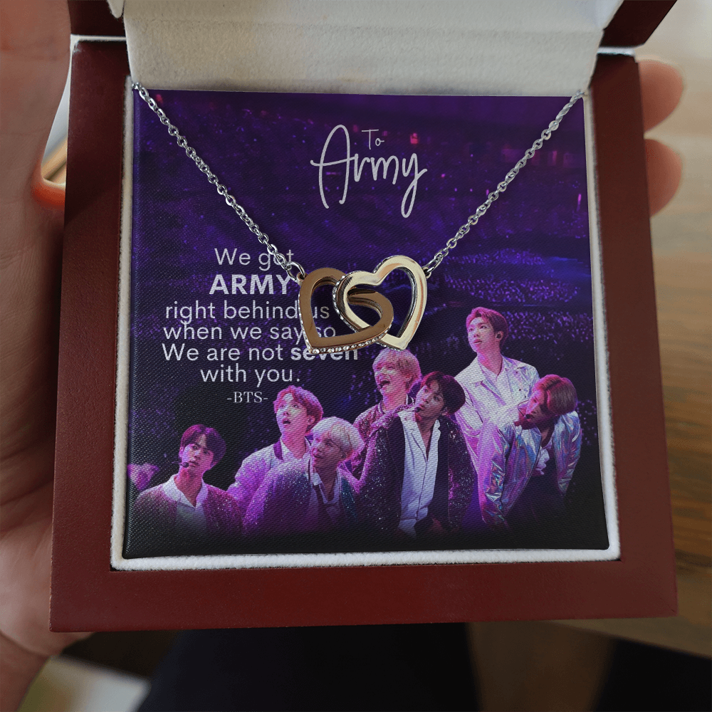 Got Army Right Behind Us Interlocking Hearts Necklace