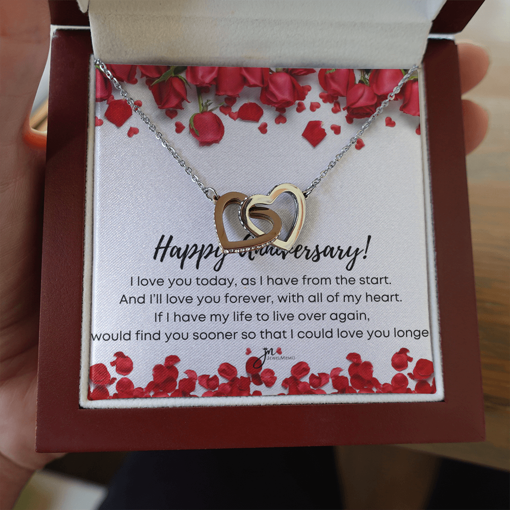 Interlocking Hearts Anniversary Necklace - I'll Love You Forever