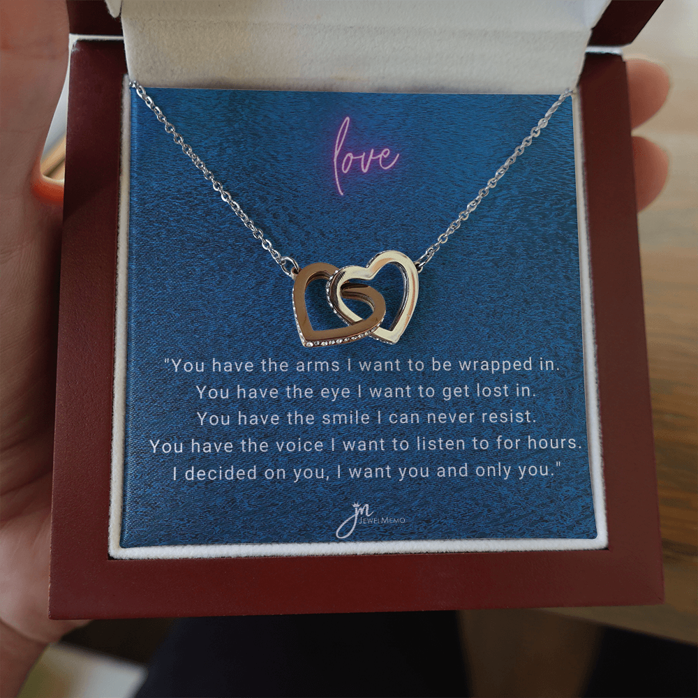 I Decided On You Interlocking Hearts Necklace