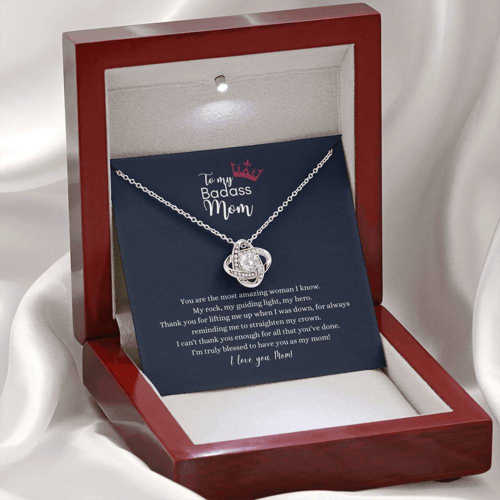 To My Badass Mom Love Knot Necklace - The Most Amazing Woman