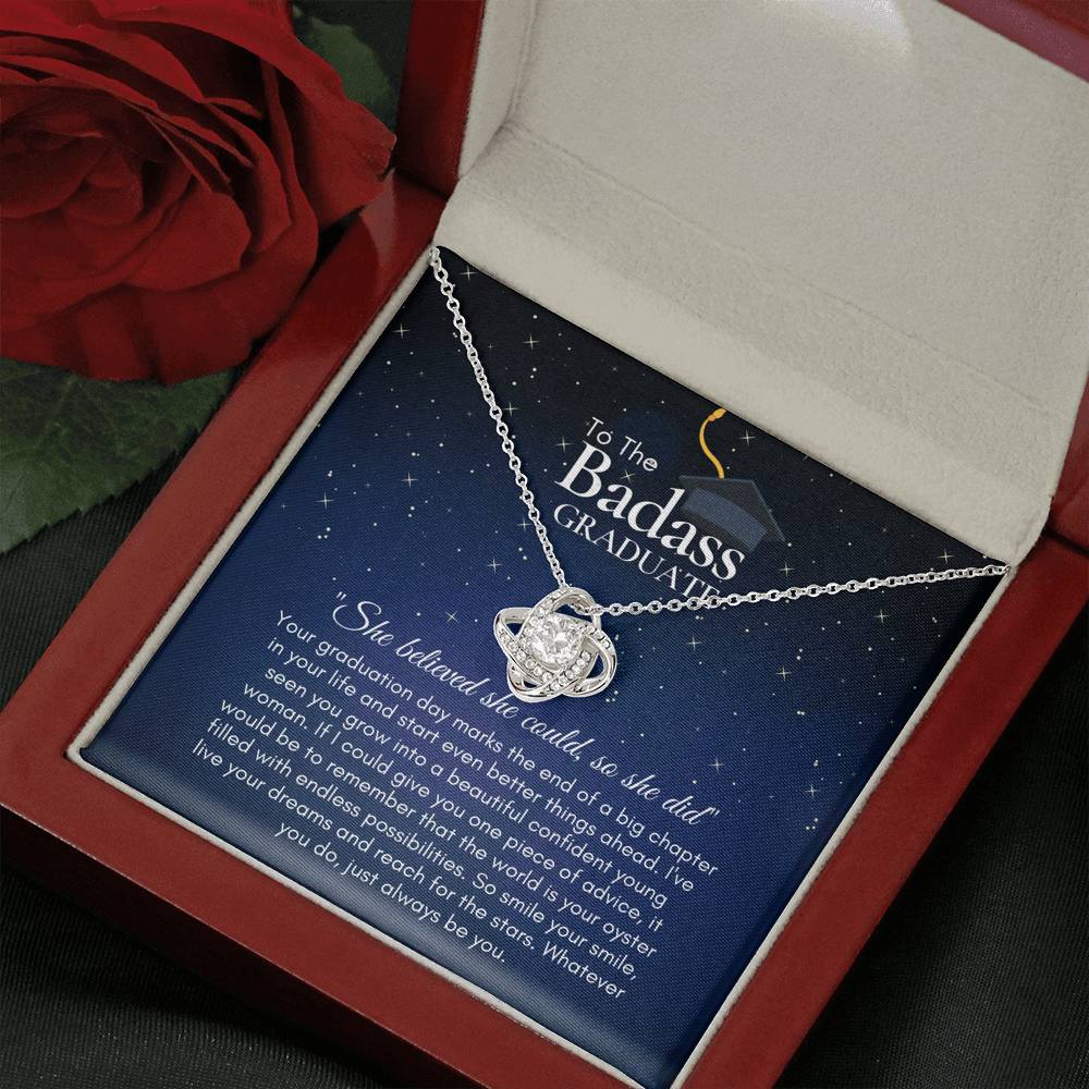 To The BadAss Graduate Love Knot Graduation Necklace V2