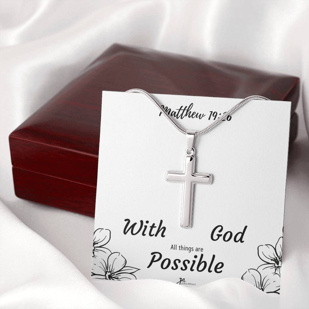 Cross Necklace - With God All Things Are Possible