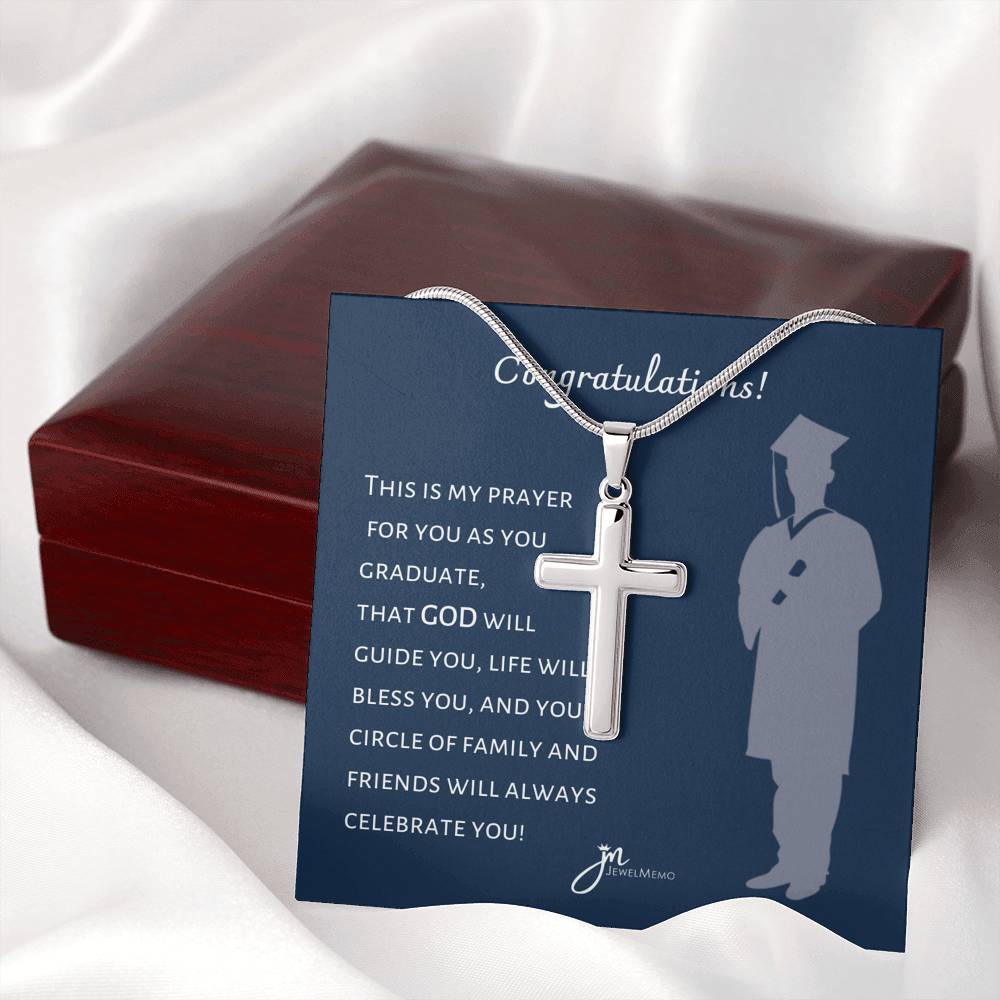 Cross Graduation Necklace - Congratulations