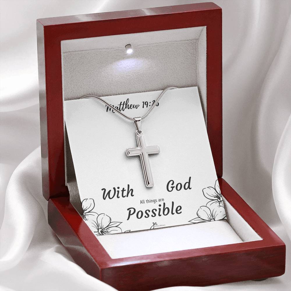 Cross Necklace - With God All Things Are Possible