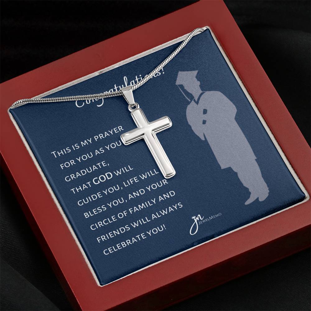 Cross Graduation Necklace - Congratulations