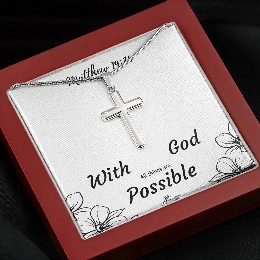 Cross Necklace - With God All Things Are Possible