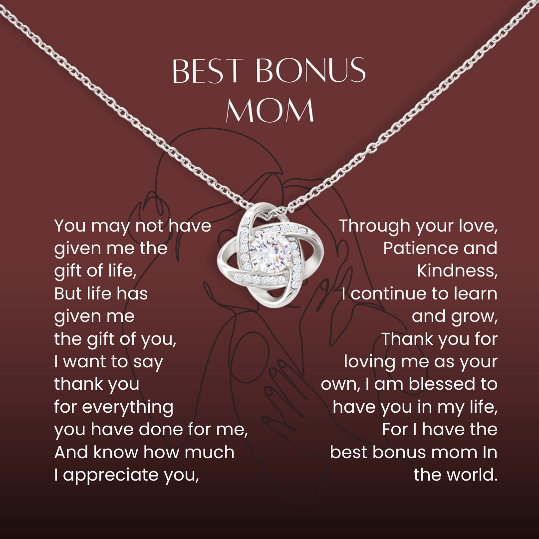 Best Bonus Mom Love Knot Necklace