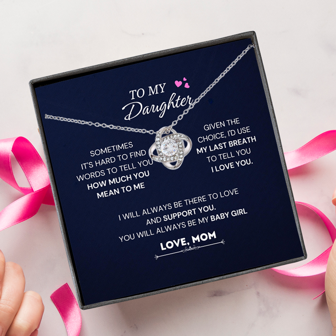 To My Beautiful Daughter, Love Knot Necklace, Gift From Mom, Mom to Daughter Gift, Christmas Gift Idea