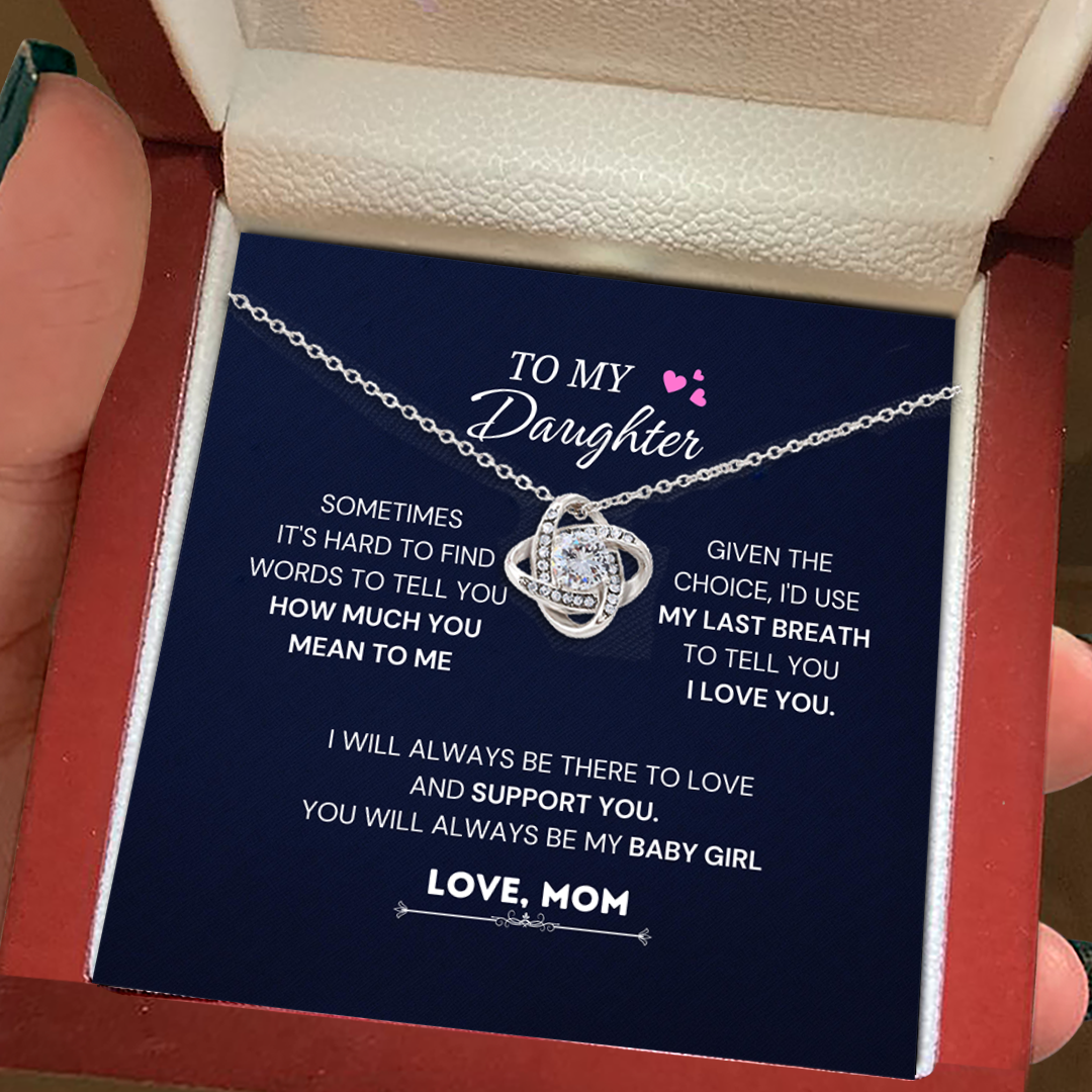 To My Beautiful Daughter, Love Knot Necklace, Gift From Mom, Mom to Daughter Gift, Christmas Gift Idea