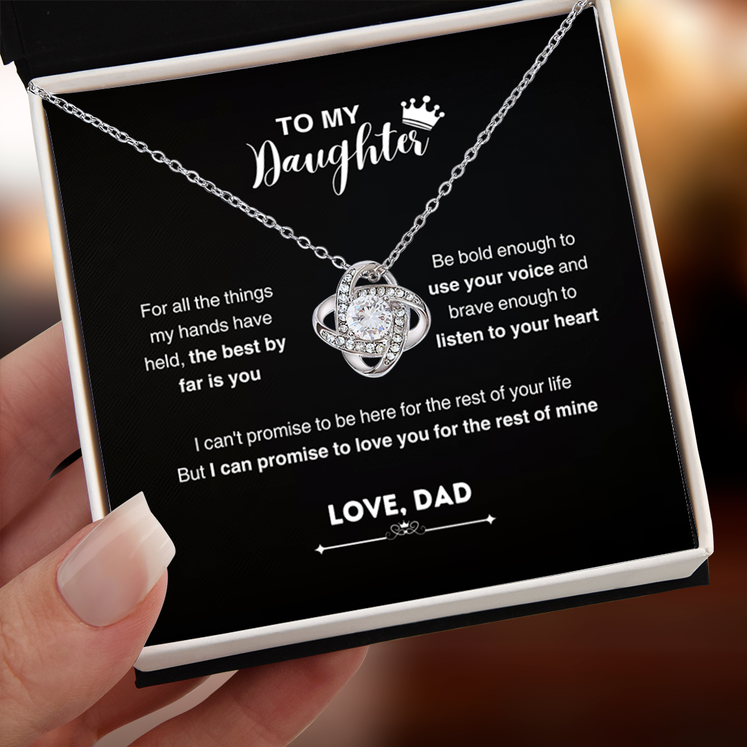 To My Beautiful Daughter, Love Knot Necklace, Gift From Dad, Dad to Daughter Gift, Christmas Gift Idea