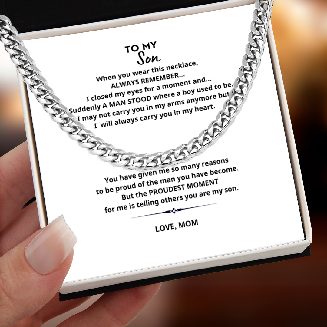 To My Son Cuban Link Chain