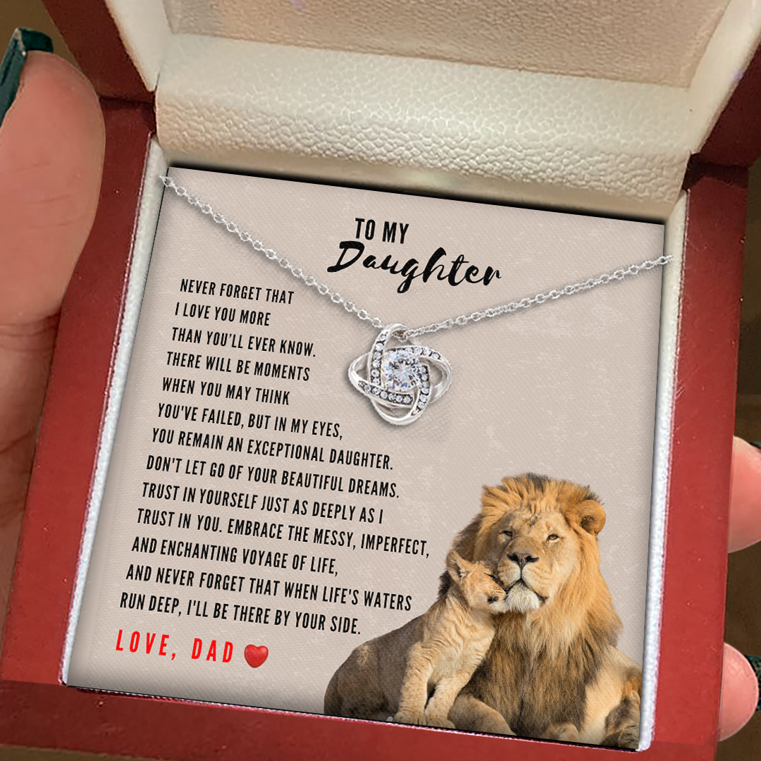 To My Beautiful Daughter, Love Knot Necklace, Gift From Dad, Dad to Daughter Gift, Christmas Gift Idea