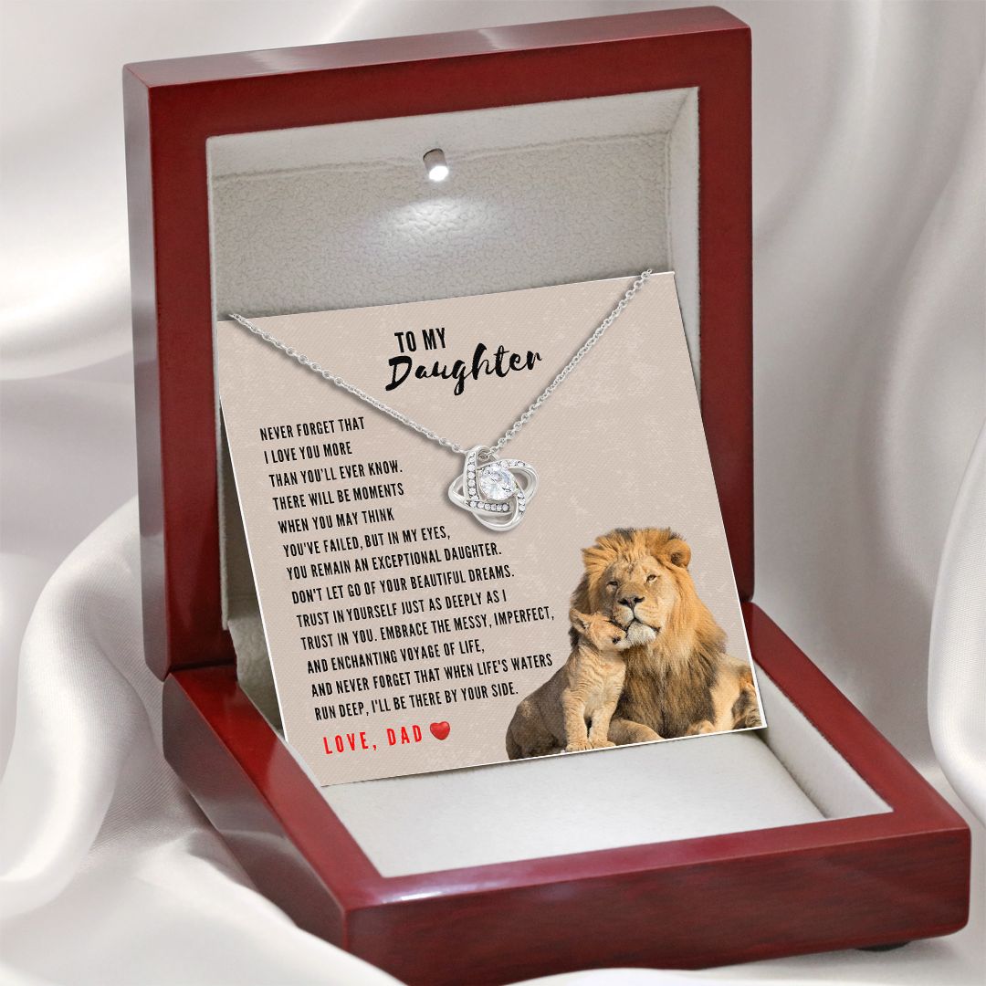 To My Beautiful Daughter, Love Knot Necklace, Gift From Dad, Dad to Daughter Gift, Christmas Gift Idea