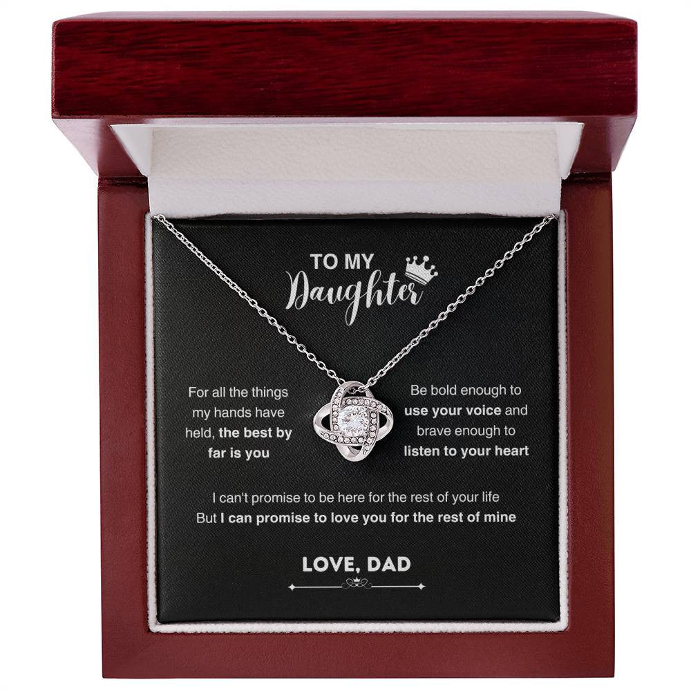 To My Beautiful Daughter, Love Knot Necklace, Gift From Dad, Dad to Daughter Gift, Christmas Gift Idea