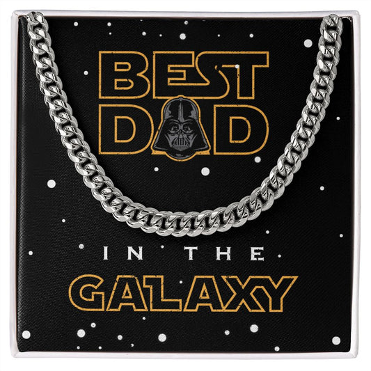 Best Dad In The Galaxy - Cuban Link Chain