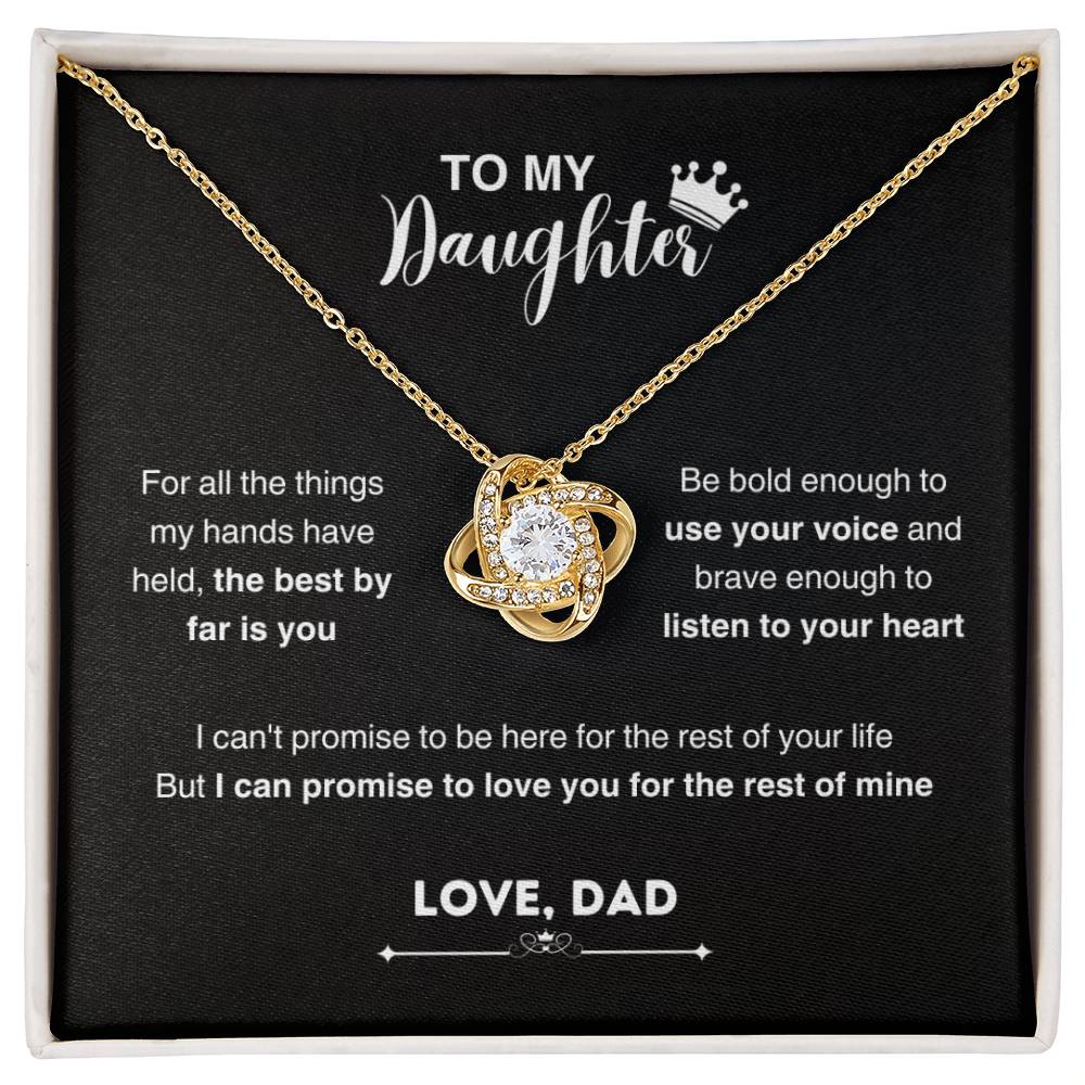 To My Beautiful Daughter, Love Knot Necklace, Gift From Dad, Dad to Daughter Gift, Christmas Gift Idea