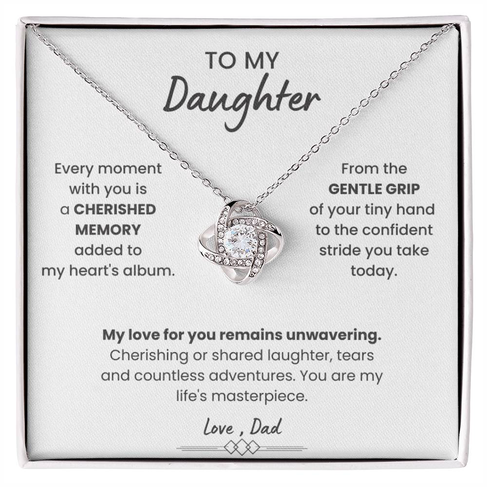 To My Beautiful Daughter, Love Knot Necklace, Gift From Dad, Dad to Daughter Gift, Christmas Gift Idea