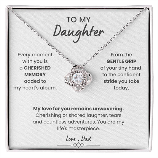 To My Beautiful Daughter, Love Knot Necklace, Gift From Dad, Dad to Daughter Gift, Christmas Gift Idea