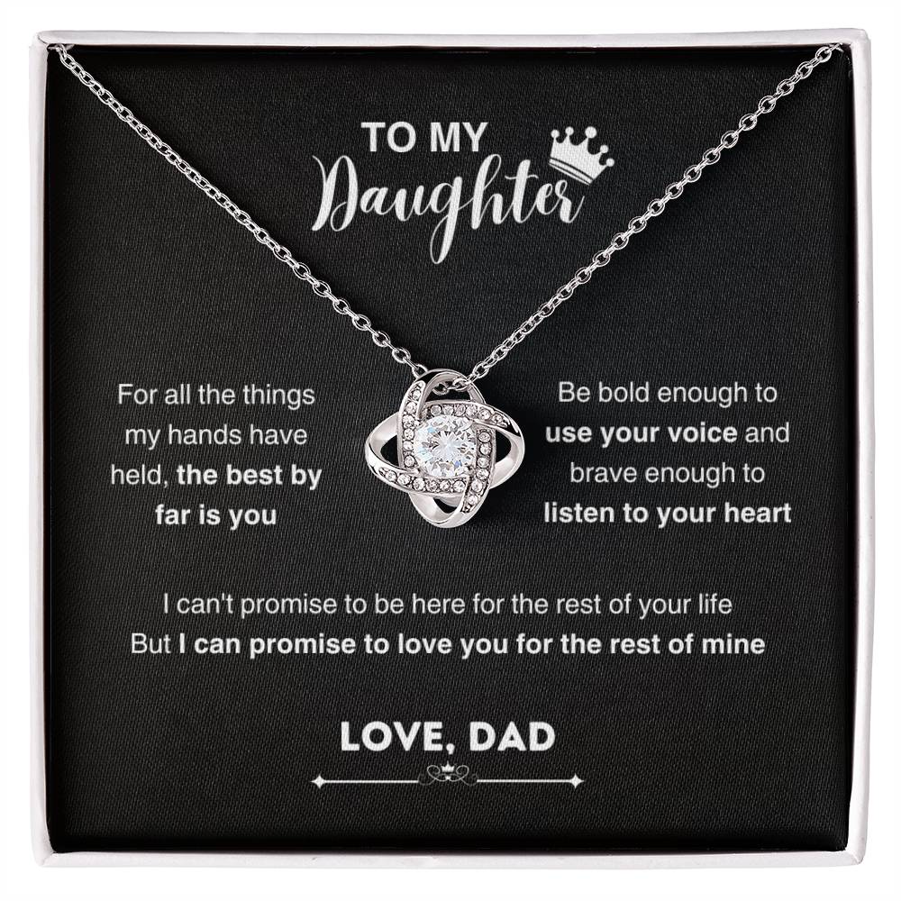 To My Beautiful Daughter, Love Knot Necklace, Gift From Dad, Dad to Daughter Gift, Christmas Gift Idea