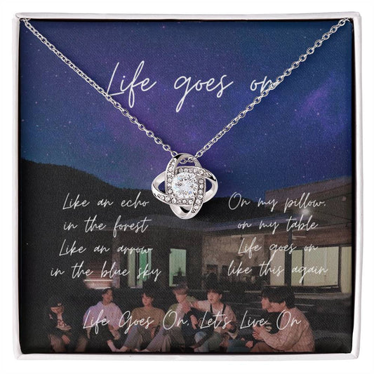 Life Goes On Army Love Knot Necklace