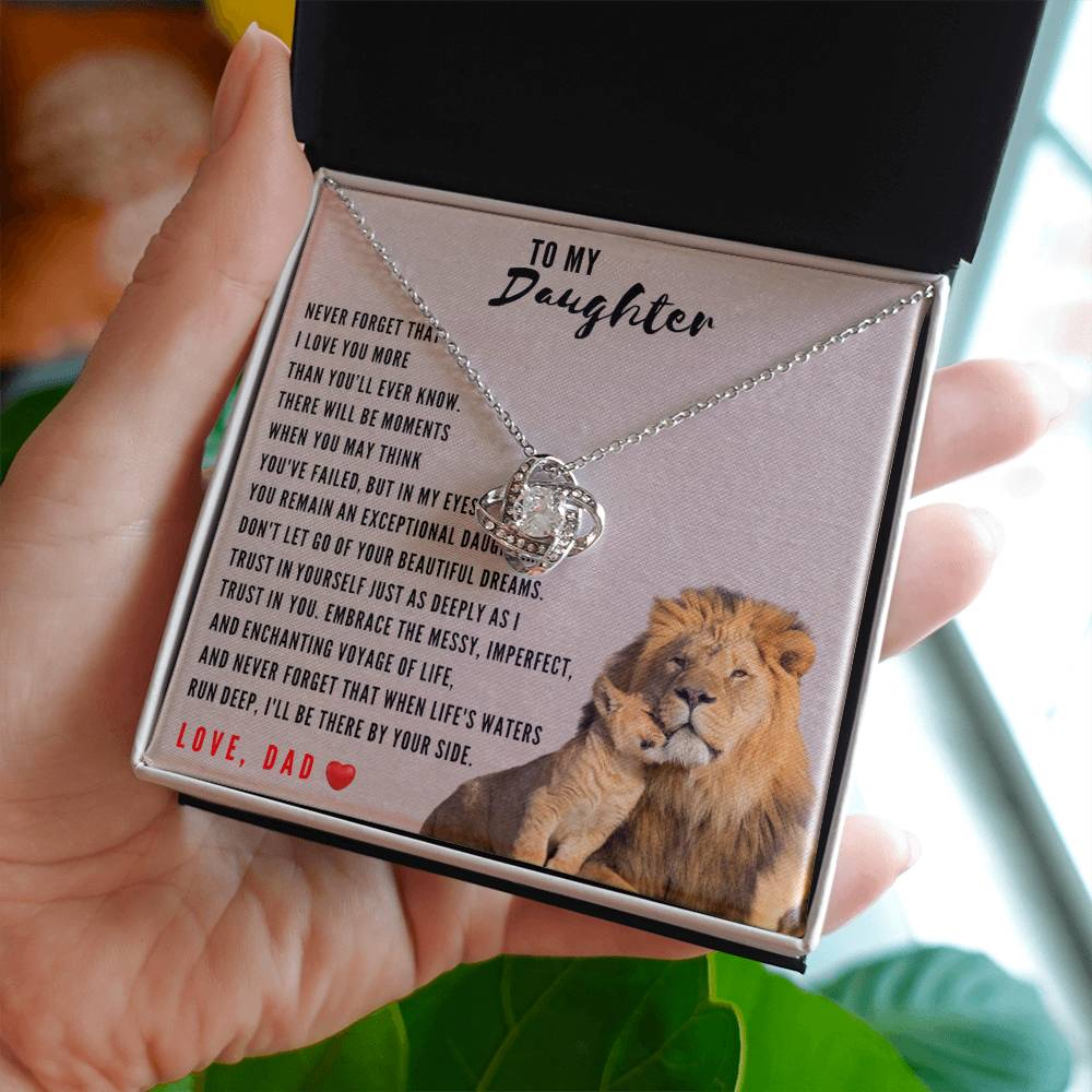 To My Beautiful Daughter, Love Knot Necklace, Gift From Dad, Dad to Daughter Gift, Christmas Gift Idea