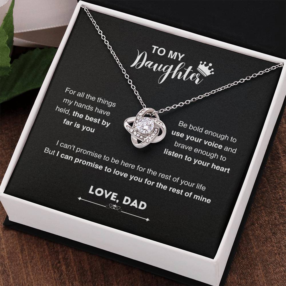 To My Beautiful Daughter, Love Knot Necklace, Gift From Dad, Dad to Daughter Gift, Christmas Gift Idea