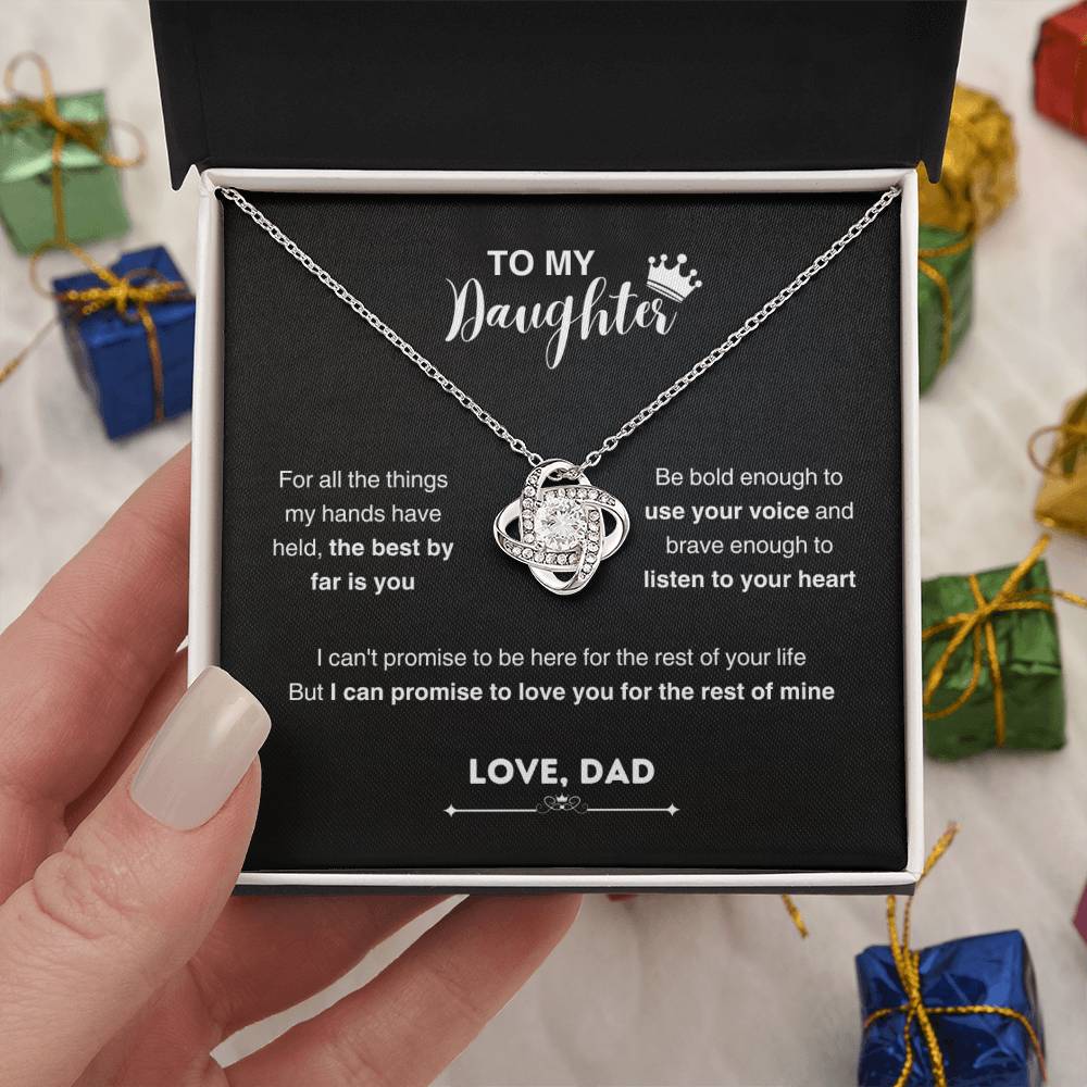 To My Beautiful Daughter, Love Knot Necklace, Gift From Dad, Dad to Daughter Gift, Christmas Gift Idea