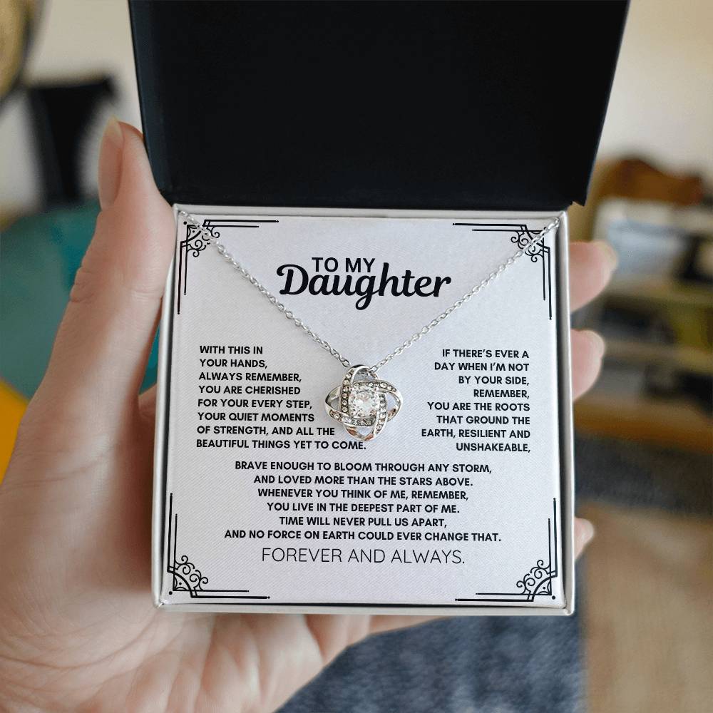 To My Daughter: :Love Knot Necklace Celebrating Love, Strength, and the Journey Ahead
