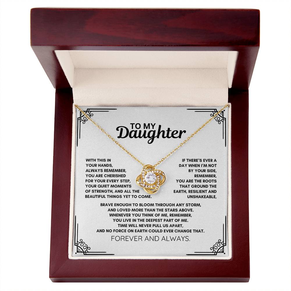 To My Daughter: :Love Knot Necklace Celebrating Love, Strength, and the Journey Ahead