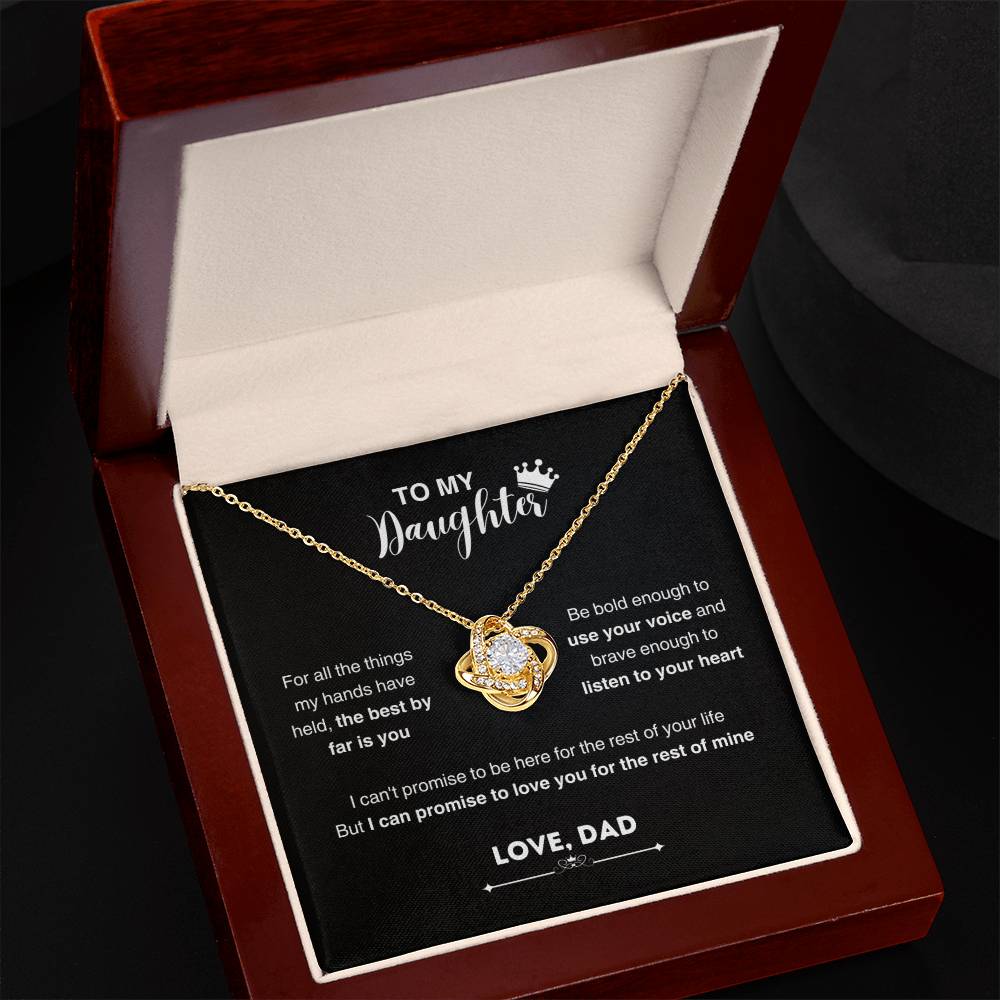 To My Beautiful Daughter, Love Knot Necklace, Gift From Dad, Dad to Daughter Gift, Christmas Gift Idea